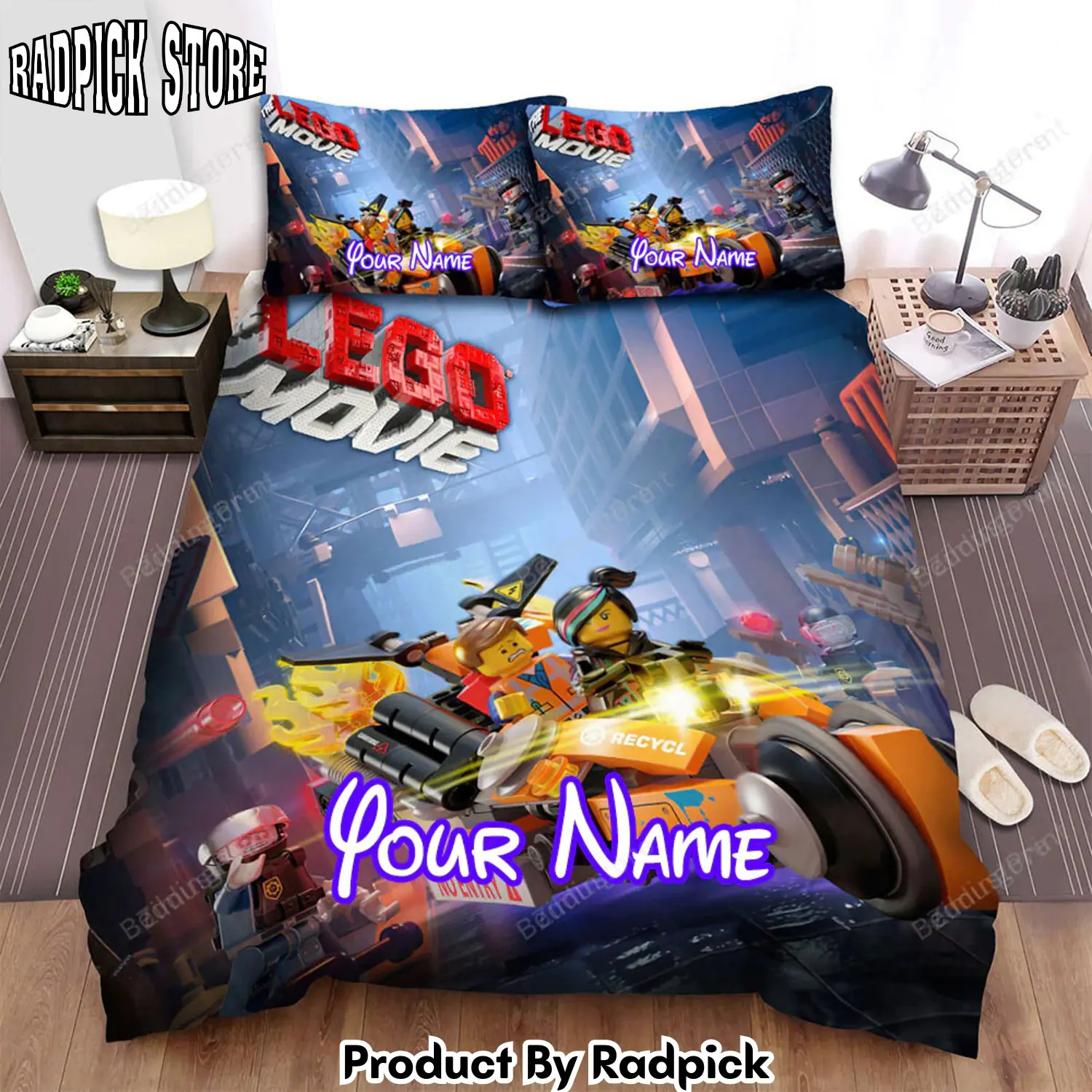 Radpick the lego movie recycl movie poster bed sheets duvet cover personalized name bedding sets rp3271101